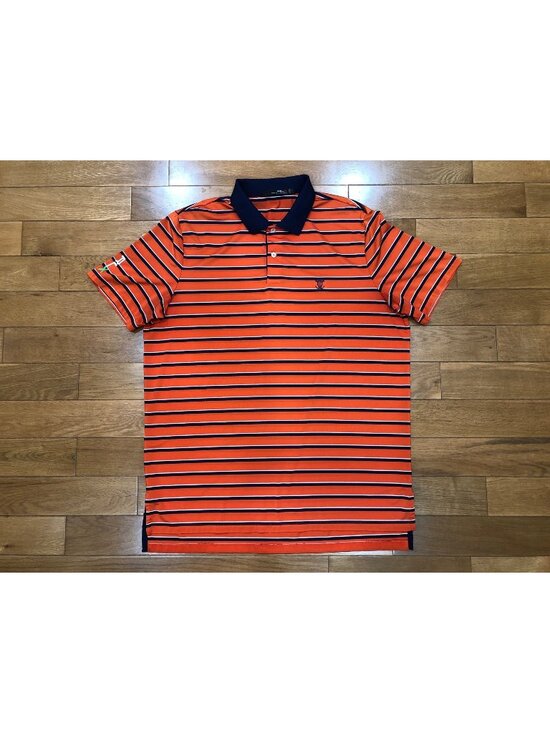 Ralph Lauren RLX Other - Ralph Lauren RLX Premium Performance Orange & Navy Short Sleeve Golf Shirt Sz L